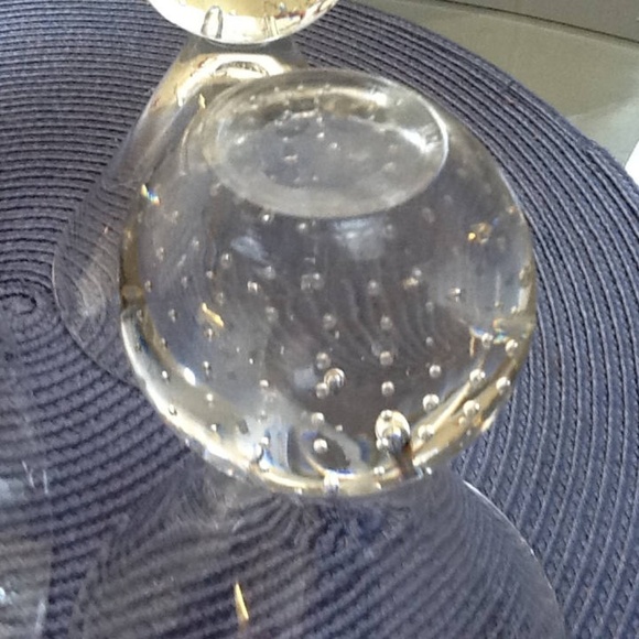 Cocktails anyone? 4 Bubble Martini glasses round ball stem, clear v bowl- used - Picture 8 of 9